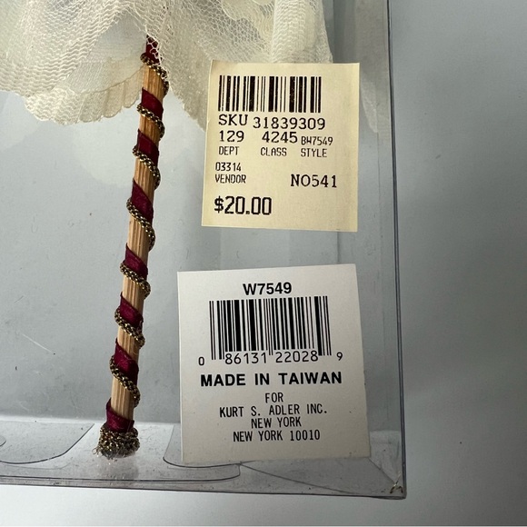 Lot 3 Vintage Kurt S Adler Victorian Porcelain Doll Christmas Ornaments Burgundy - Picture 16 of 16